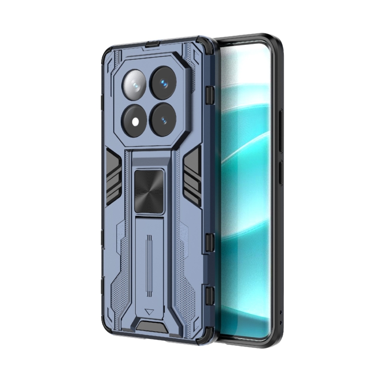 

For Redmi Note 14 Pro+ 5G Supersonic PC + TPU Holder Phone Case(Blue)