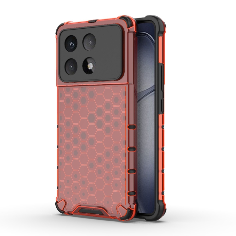 

For Redmi K70 Ultra 5G Global Honeycomb Shockproof Phone Case(Red)