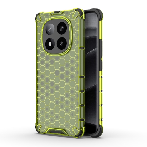 

For Redmi Note 14 Pro+ 5G Honeycomb Shockproof Phone Case(Green)