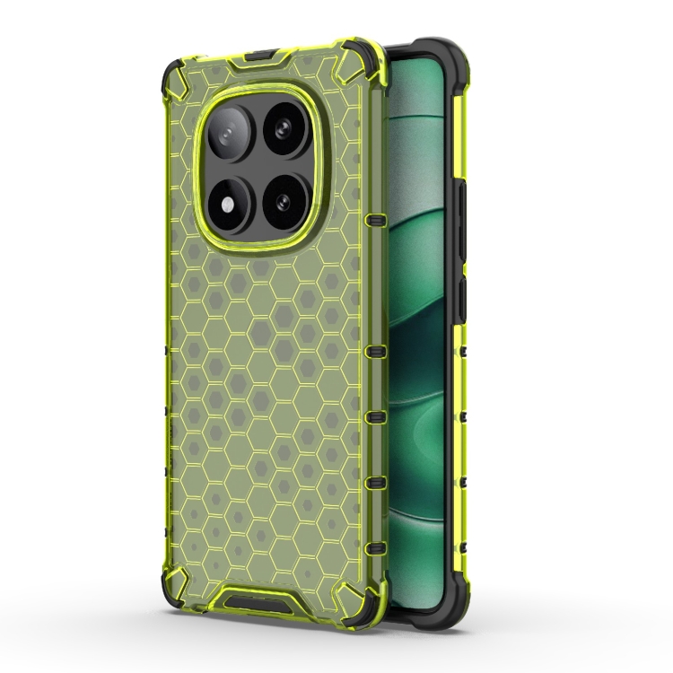 

For Redmi Note 14 Pro 5G Honeycomb Shockproof Phone Case(Green)