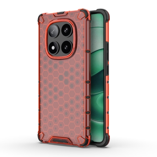 

For Redmi Note 14 Pro 5G Honeycomb Shockproof Phone Case(Red)