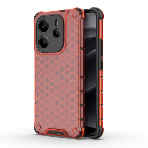 

For Redmi Note 14 4G Honeycomb Shockproof Phone Case(Red)