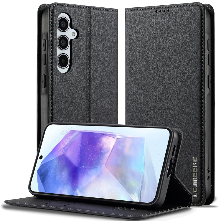 

For Samsung Galaxy A54 5G LC.IMEEKE L1 Series Frosted Fine Texture PU Phone Case(Black)