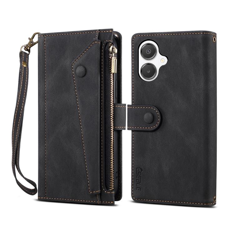 

For Samsung Galaxy A07 4G ESEBLE Retro Frosted RFID Flip Leather Phone Case(Black)