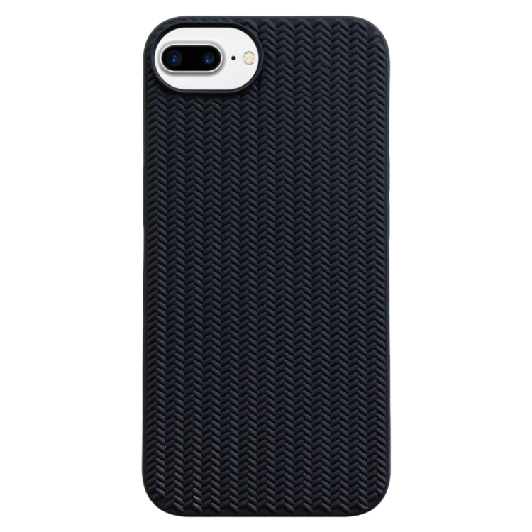 

For iPhone 8 Plus / 7 Plus Weave Texture TPU Phone Case(Black)