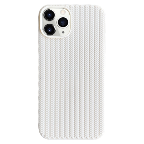 

For iPhone 11 Pro Weave Texture TPU Phone Case(White)