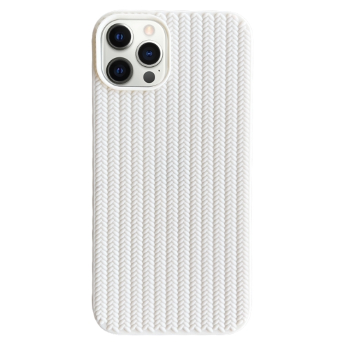 

For iPhone 12 Pro Weave Texture TPU Phone Case(White)