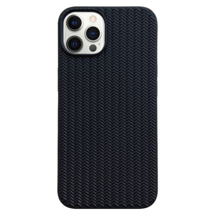

For iPhone 12 Pro Weave Texture TPU Phone Case(Black)