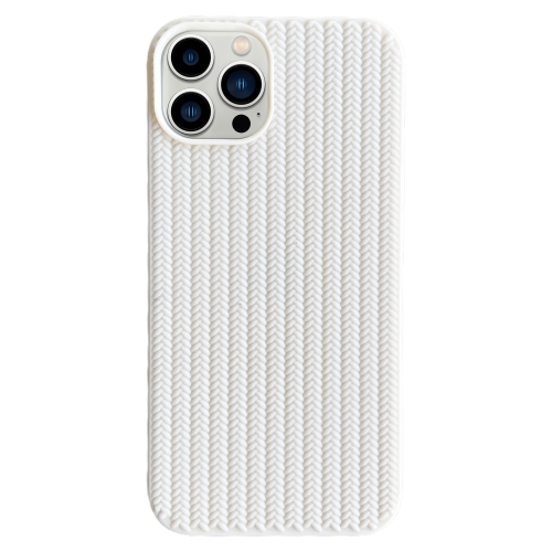 

For iPhone 13 Pro Weave Texture TPU Phone Case(White)