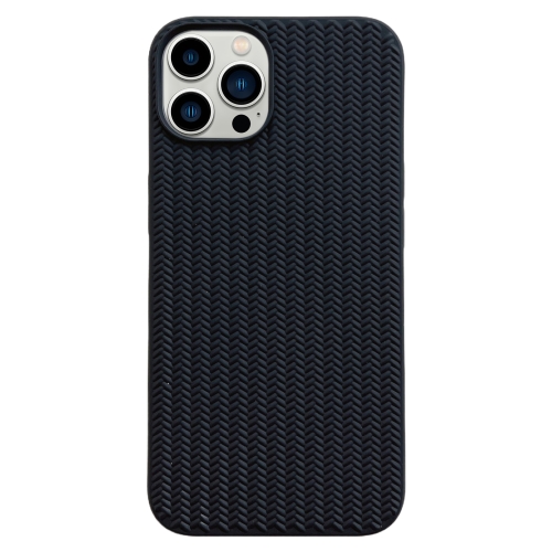 

For iPhone 13 Pro Max Weave Texture TPU Phone Case(Black)