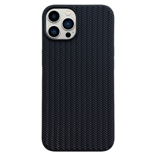 

For iPhone 14 Pro Max Weave Texture TPU Phone Case(Black)