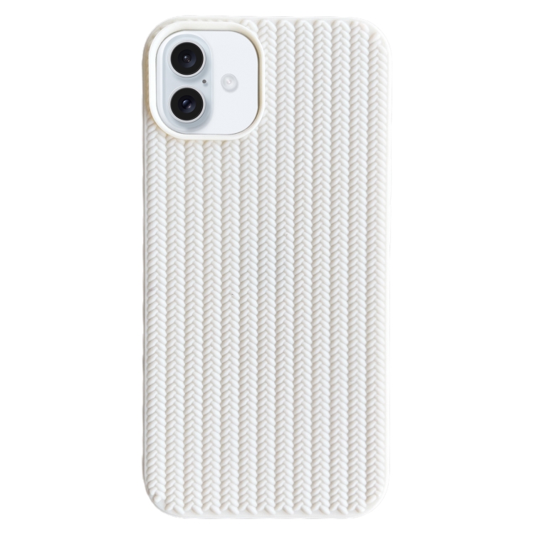 

For iPhone 16 Weave Texture TPU Phone Case(White)