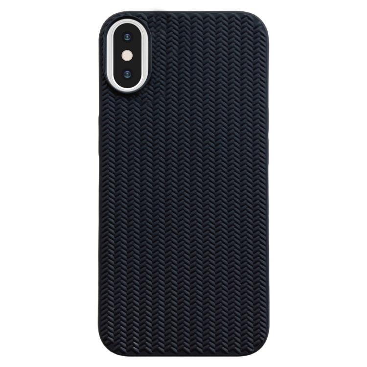 

For iPhone XS / X Weave Texture TPU Phone Case(Black)