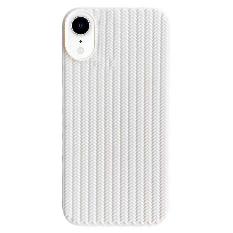 

For iPhone XR Weave Texture TPU Phone Case(White)