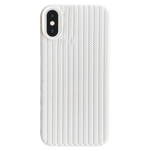 

For iPhone XS Max Weave Texture TPU Phone Case(White)