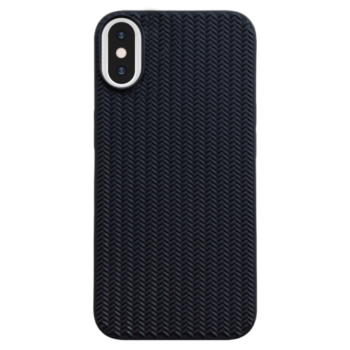 

For iPhone XS Max Weave Texture TPU Phone Case(Black)