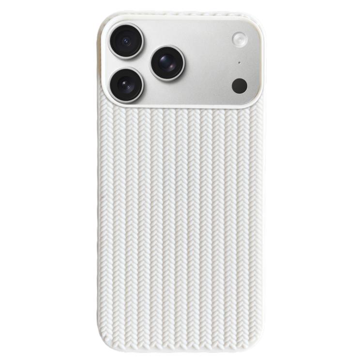 

For iPhone 17 Pro Max Weave Texture TPU Phone Case(White)