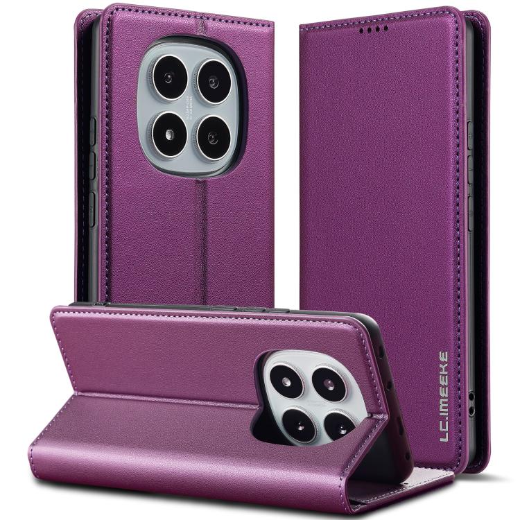 

For Redmi Note 14 Pro 4G LC.IMEEKE L1 Series Frosted Fine Texture PU Phone Case(Purple)