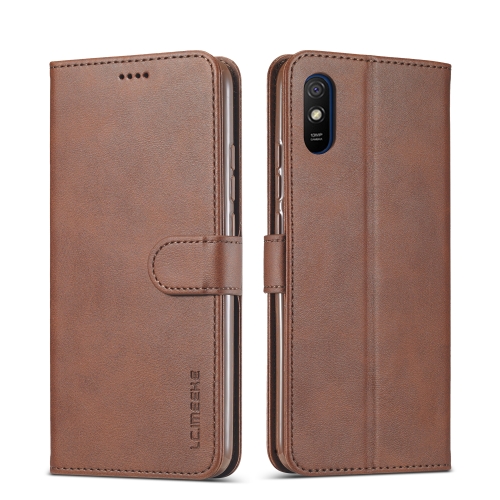 

For Xiaomi Redmi 9A LC.IMEEKE Calf Texture Horizontal Flip Leather Case with Holder & Card Slots & Wallet(Brown)