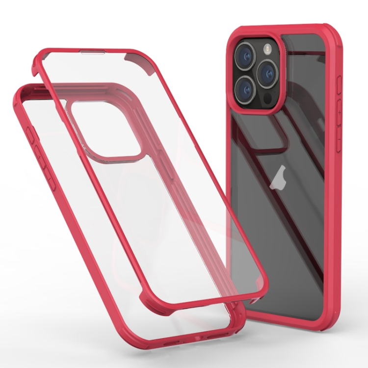 

For iPhone 15 Pro Max Double-sided Plastic Glass Phone Protective Case(Red)