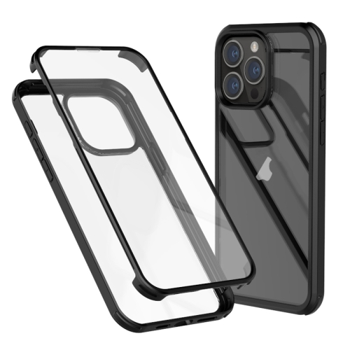 

For iPhone 15 Pro Max Double-sided Plastic Glass Phone Protective Case(Black)