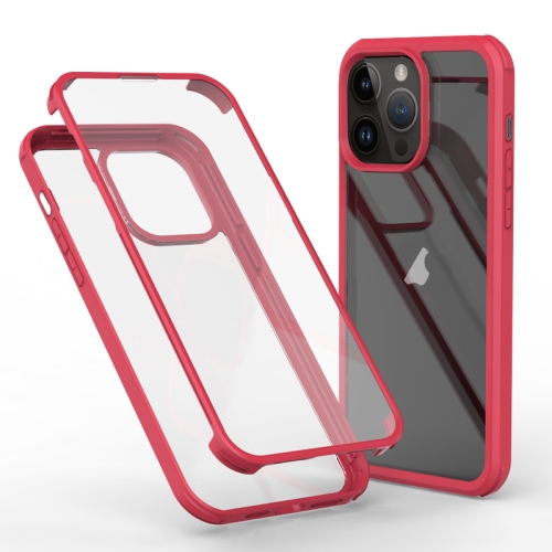 

For iPhone 14 Pro Double-sided Plastic Glass Phone Protective Case(Red)