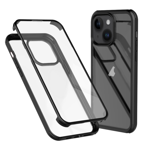 

For iPhone 14 Double-sided Plastic Glass Phone Protective Case(Black)