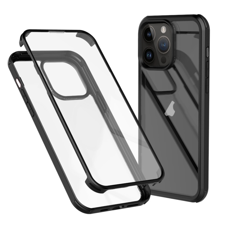 

For iPhone 13 Pro Double-sided Plastic Glass Phone Protective Case(Black)