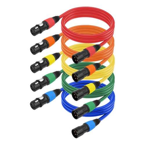 

5 Color / Set JC1015 XLR 3pin Male to Female Audio Cable, Length:1m