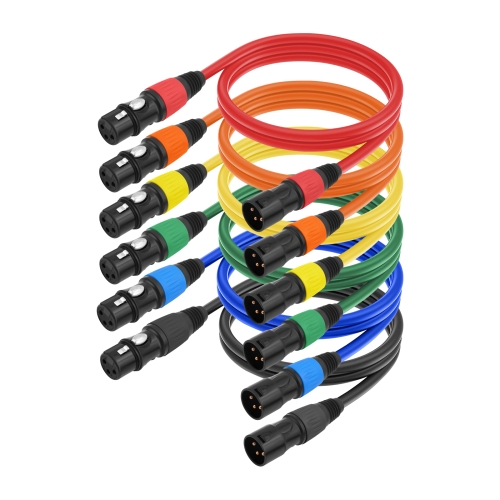 

6 Color / Set JC1015 XLR 3pin Male to Female Audio Cable, Length:1m