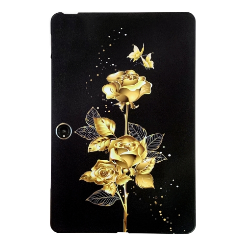 

For OPPO Pad Neo / Pad Air2 / Pad Go Color Painting Pattern Smart Tablet TPU Case(Golden Rose)