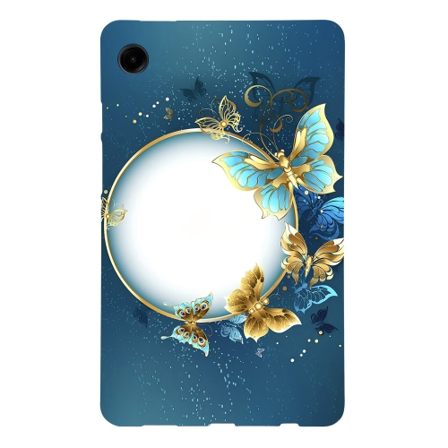 

For Samsung Galaxy Tab A9 Color Painting Pattern Smart Tablet TPU Case(Butterfly Circle)