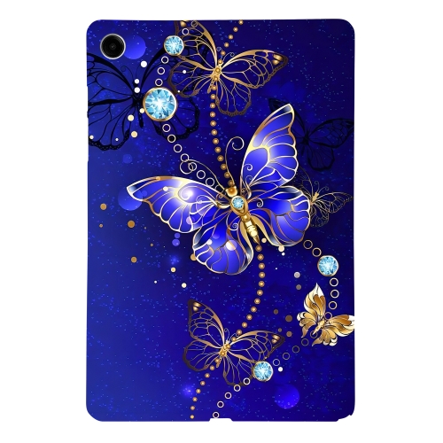 

For Samsung Galaxy Tab A9+ Color Painting Pattern Smart Tablet TPU Case(Blue Butterfly)