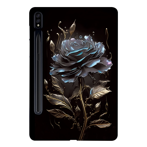 

For Samsung Galaxy Tab S7 / S8 Color Painting Pattern Smart Tablet TPU Case(Black Rose)