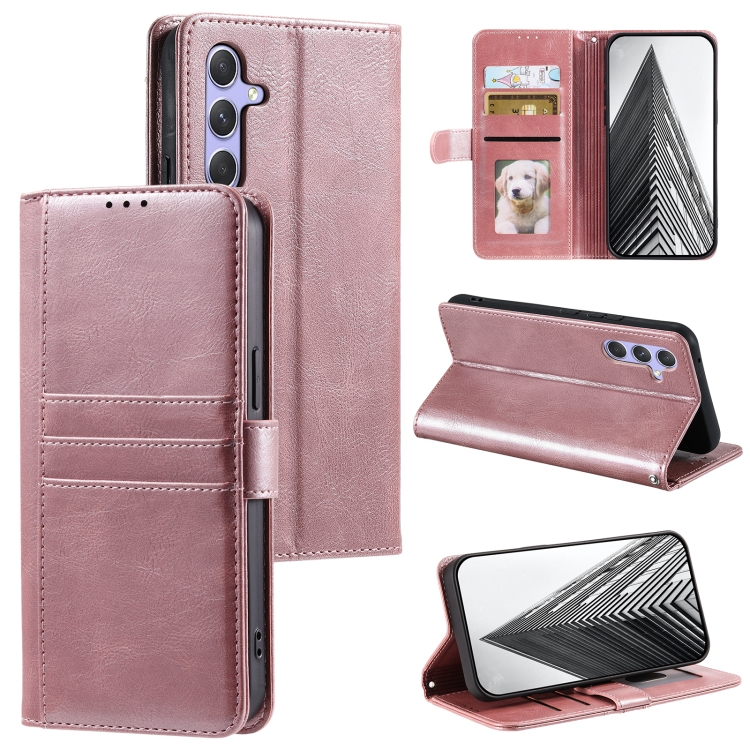 

For Samsung Galaxy A16 5G Simple 6-Card Wallet Leather Phone Case(Rose Gold)