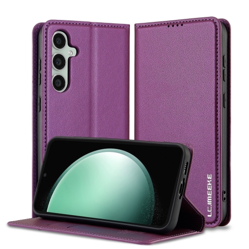 

For Samsung Galaxy S24 5G LC.IMEEKE L1 Series Frosted Fine Texture PU Phone Case(Purple)