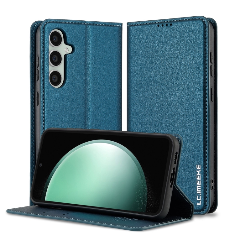 

For Samsung Galaxy S24+ 5G LC.IMEEKE L1 Series Frosted Fine Texture PU Phone Case(Blue)
