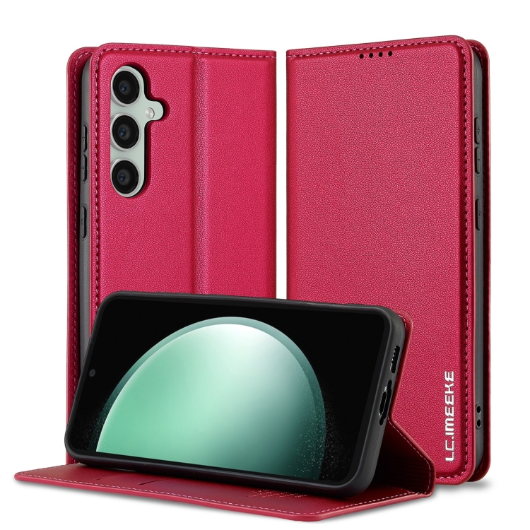 

For Samsung Galaxy S24+ 5G LC.IMEEKE L1 Series Frosted Fine Texture PU Phone Case(Red)