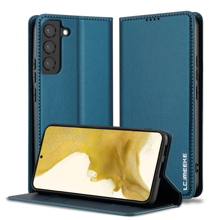 

For Samsung Galaxy S21+ 5G LC.IMEEKE L1 Series Frosted Fine Texture PU Phone Case(Blue)