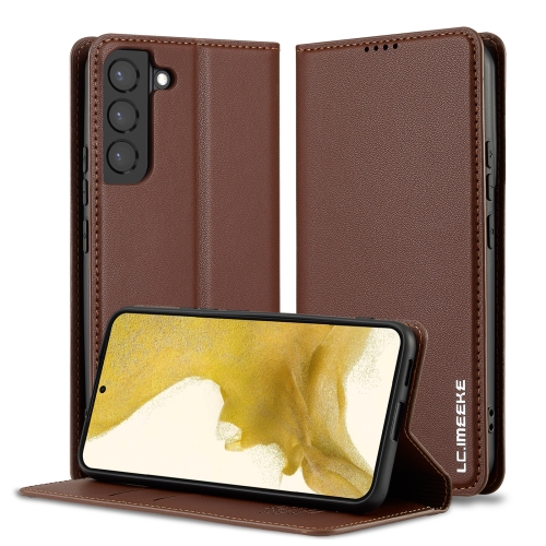 

For Samsung Galaxy S22+ 5G LC.IMEEKE L1 Series Frosted Fine Texture PU Phone Case(Brown)