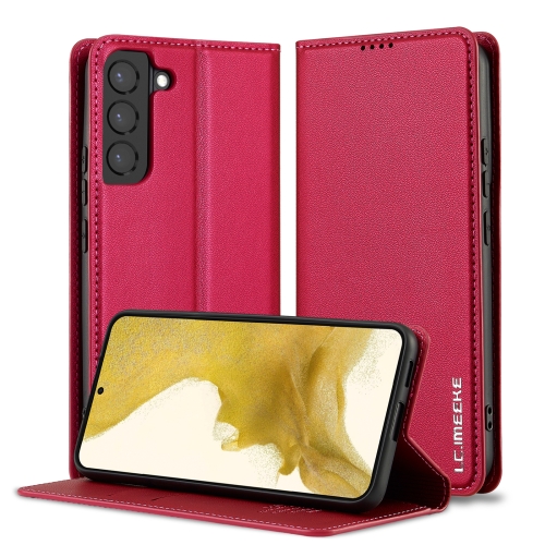 

For Samsung Galaxy S22+ 5G LC.IMEEKE L1 Series Frosted Fine Texture PU Phone Case(Red)