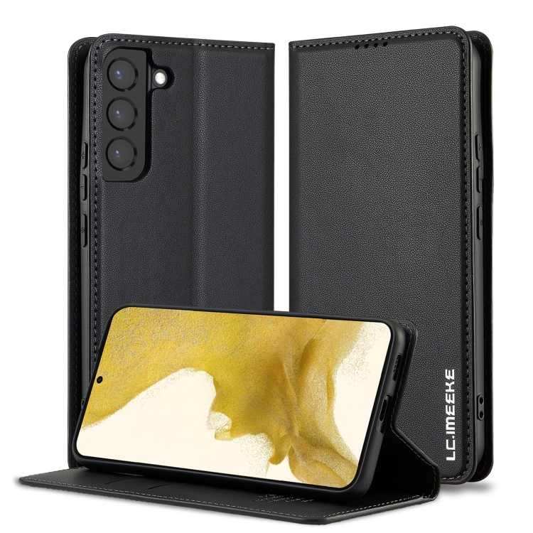 

For Samsung Galaxy S22 5G LC.IMEEKE L1 Series Frosted Fine Texture PU Phone Case(Black)