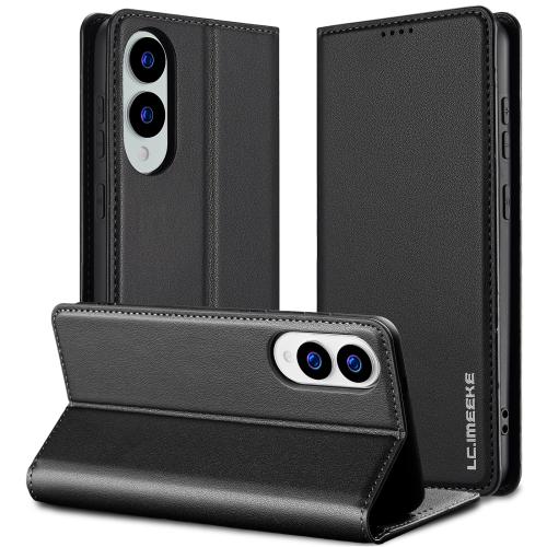 

For Samsung Galaxy S25 Edge 5G LC.IMEEKE L1 Series Frosted Fine Texture PU Phone Case(Black)