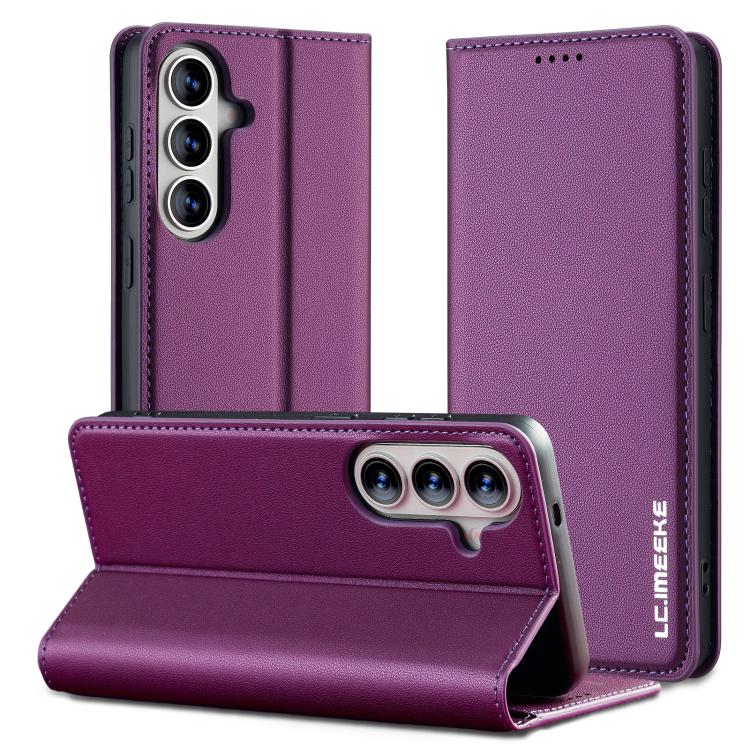 For Samsung Galaxy S26 5G LC.IMEEKE L1 Series Frosted Fine Texture PU Phone Case(Purple)