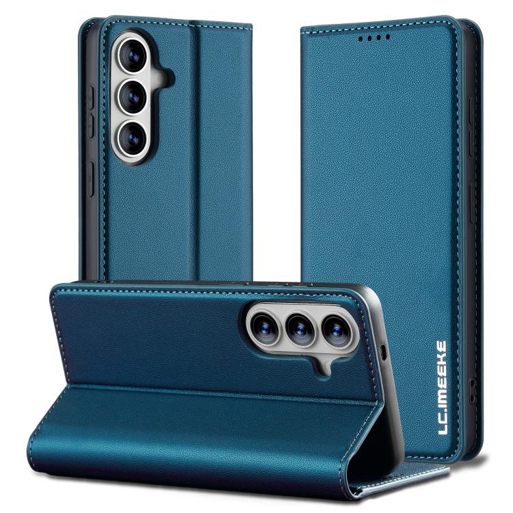 For Samsung Galaxy S26+ 5G LC.IMEEKE L1 Series Frosted Fine Texture PU Phone Case(Blue)