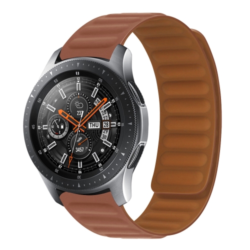 

20mm Contrast Color Magnetic Silicone Watch Band(Saddle Brown)