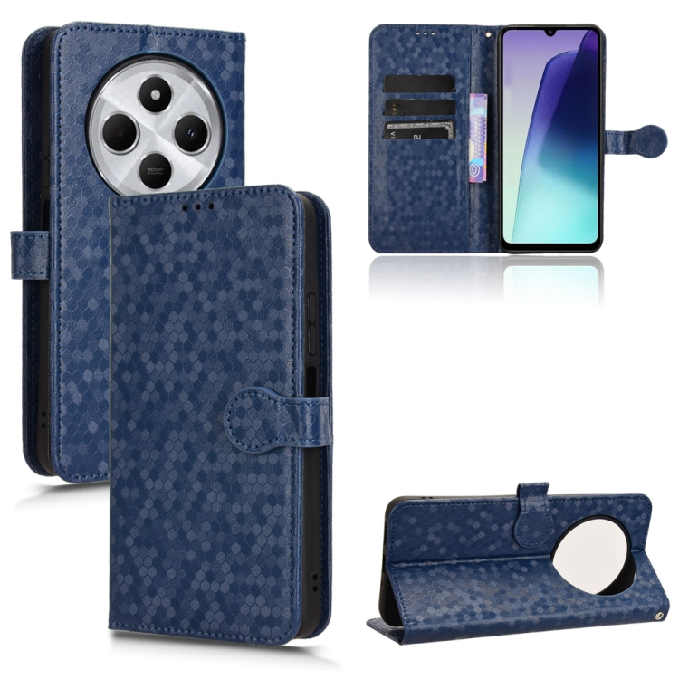 

For Redmi 14C 4G Honeycomb Dot Texture Leather Phone Case(Blue)