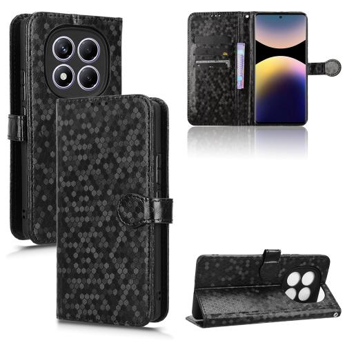 

For Redmi Note 14 Pro 4G Honeycomb Dot Texture Leather Phone Case(Black)