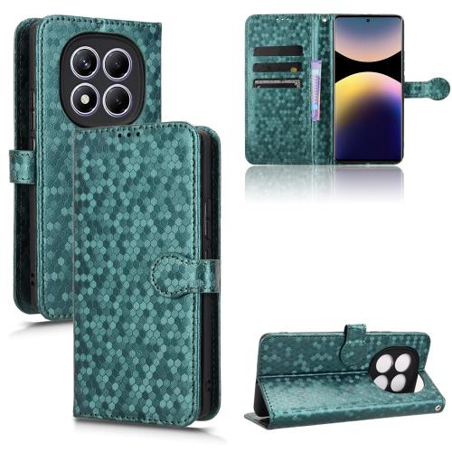 

For Redmi Note 14 Pro 4G Honeycomb Dot Texture Leather Phone Case(Green)