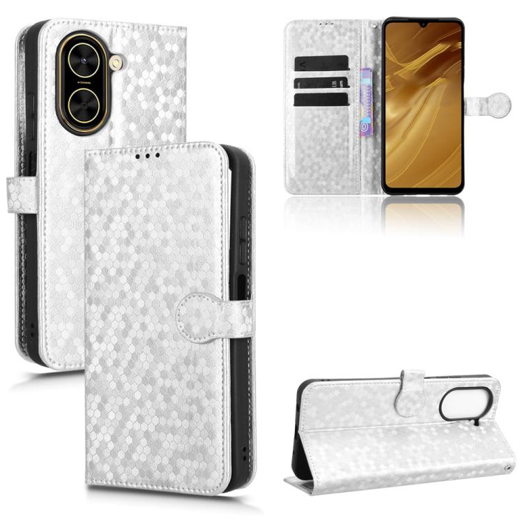 

For Redmi A5 4G 173.3mm Honeycomb Dot Texture Leather Phone Case(Silver)